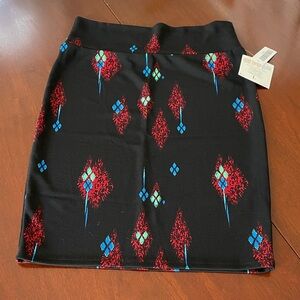 LuLaRoe NWT Black Skirt with Red and Blue Pattern